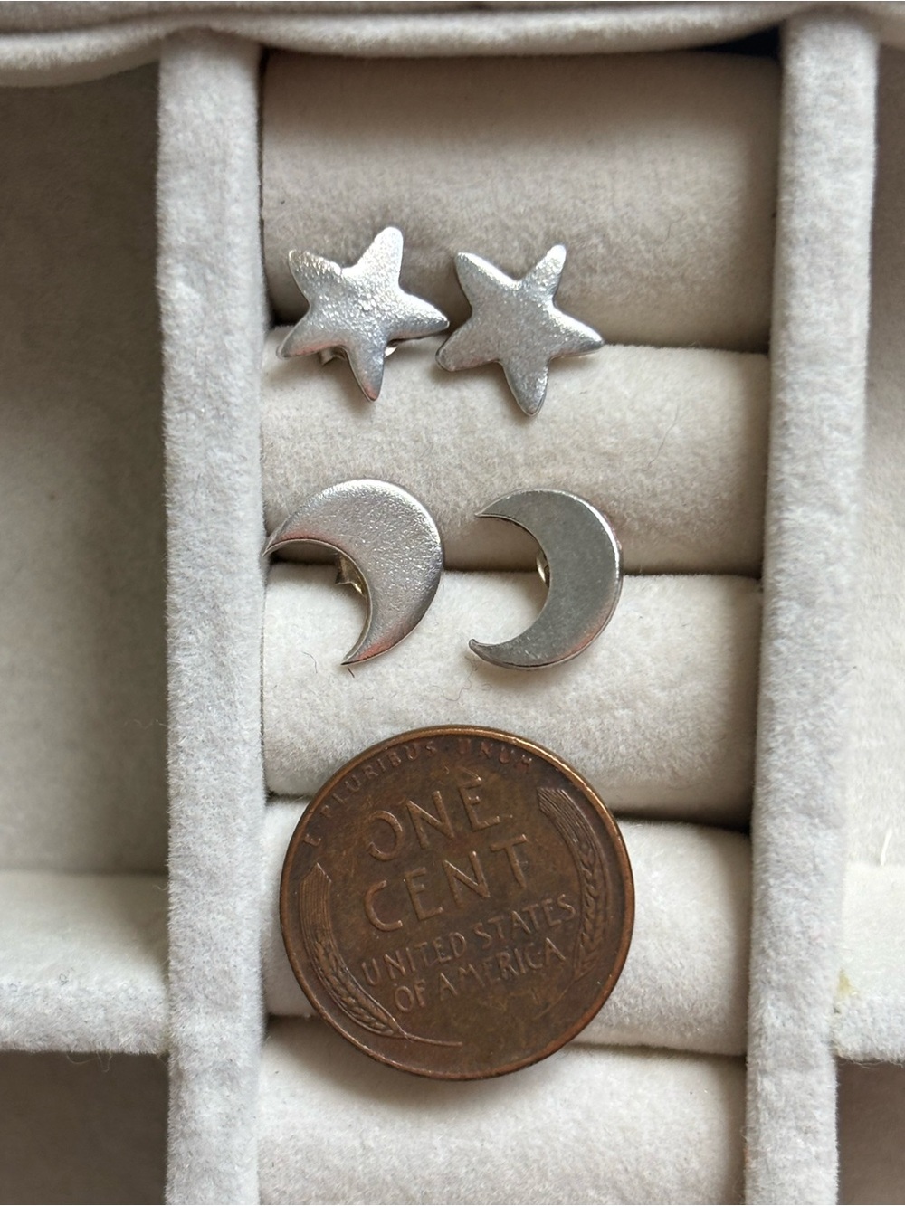 Sterling silver moon and stars earrings